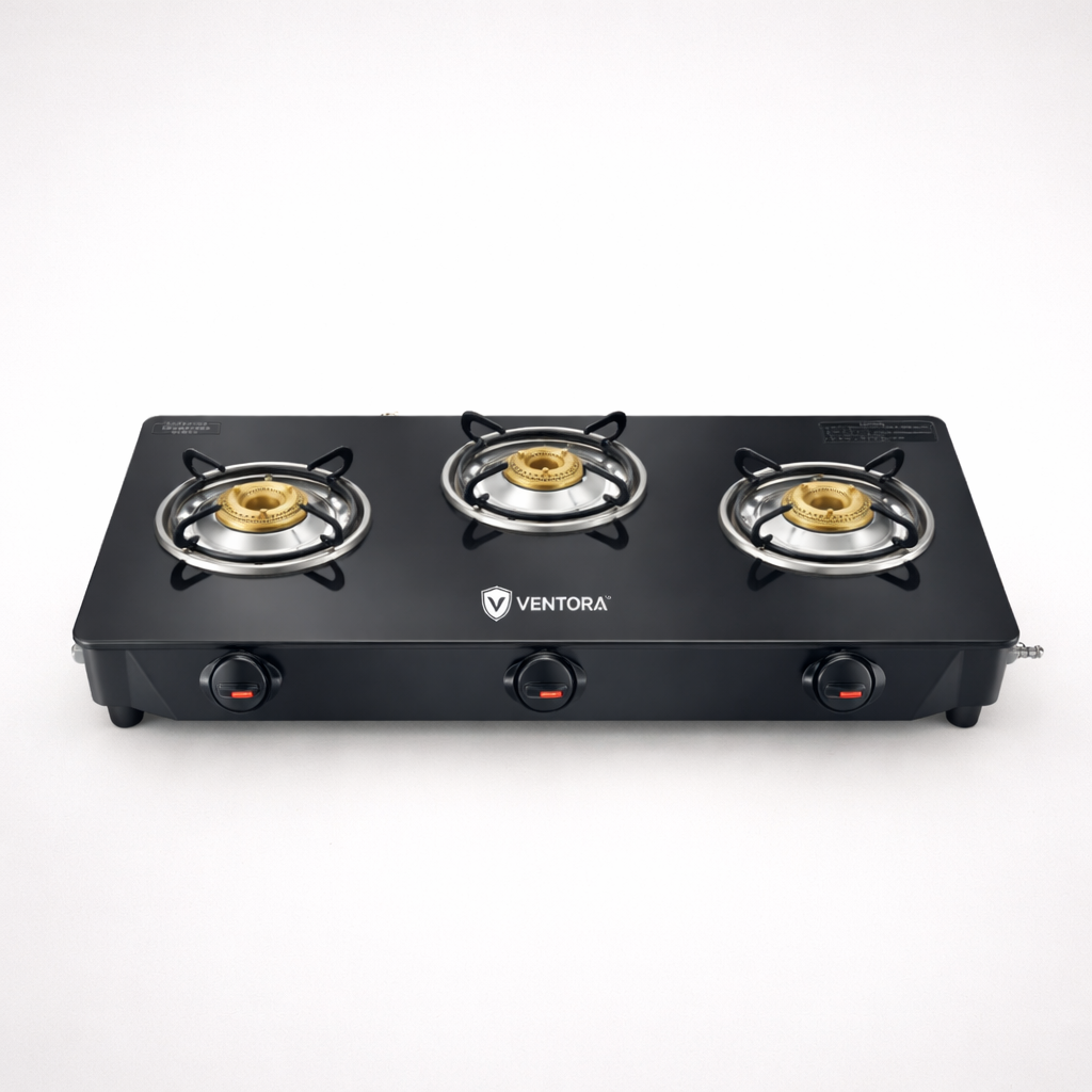 Ventora Aura 3 Burner Black Stove