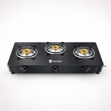 Ventora Aura 3 Burner Black Stove